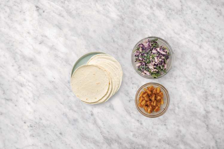 Make the salsa & assemble the slaw