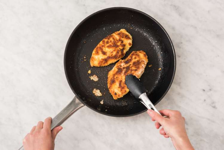 Cook the haloumi 