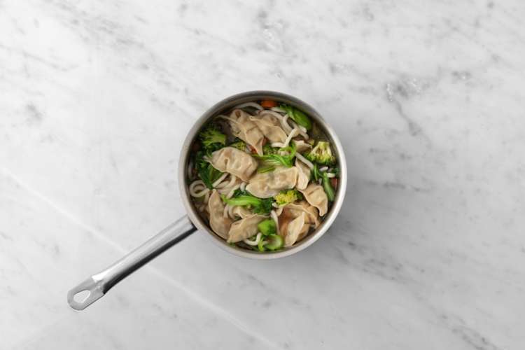 Cook the wontons & noodles