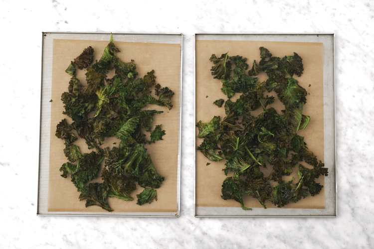 Bake the kale chips