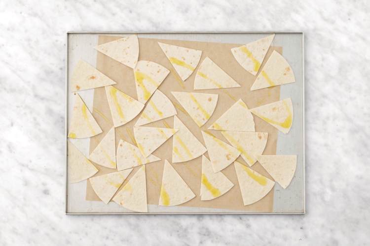 Bake the tortilla chips 