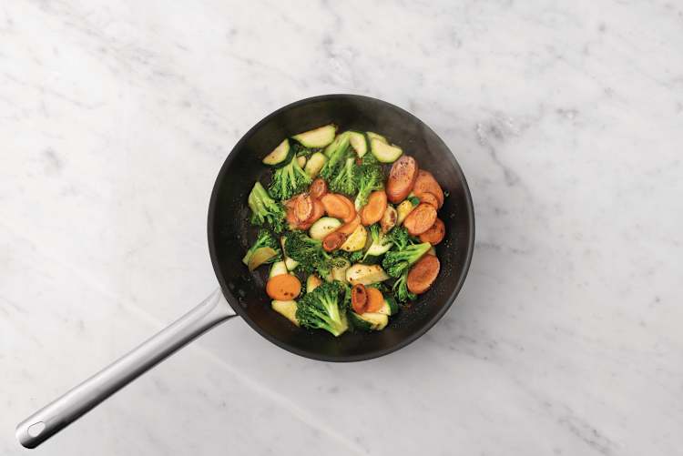 Cook the veggies