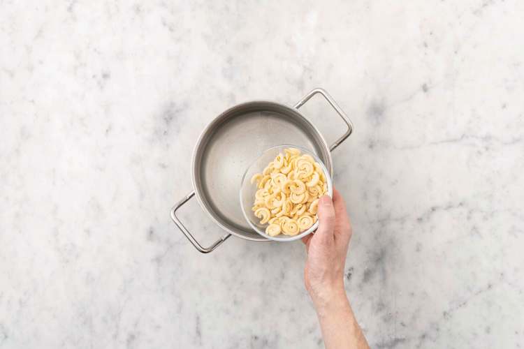 Cook the pasta & chorizo