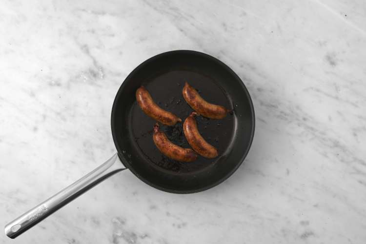 Cook the beef sausages