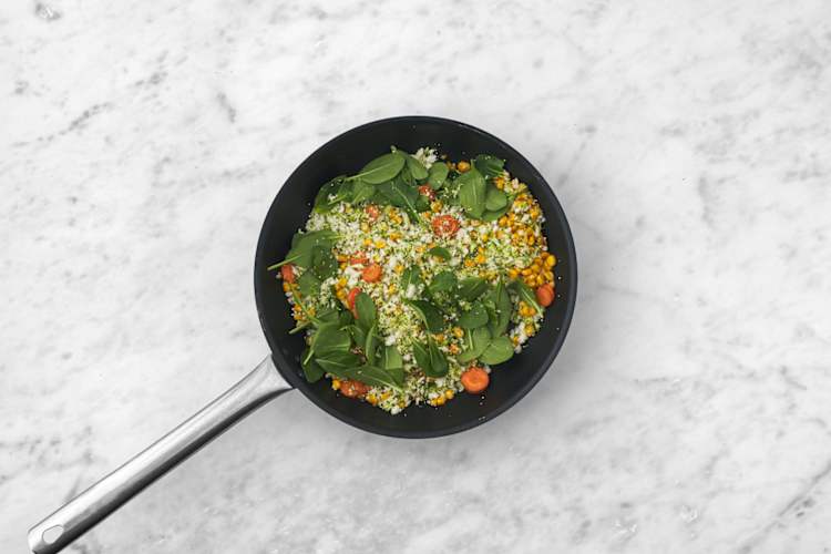 Cook the cauliflower-broccoli rice