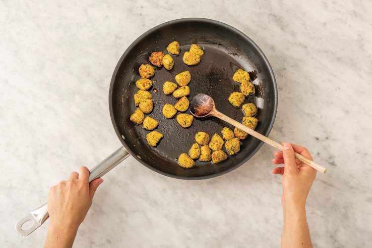 Cook the falafel