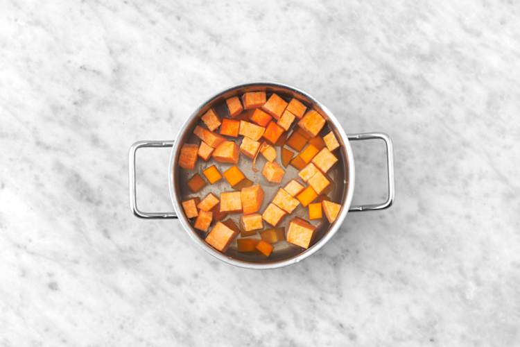 Boil the sweet potato