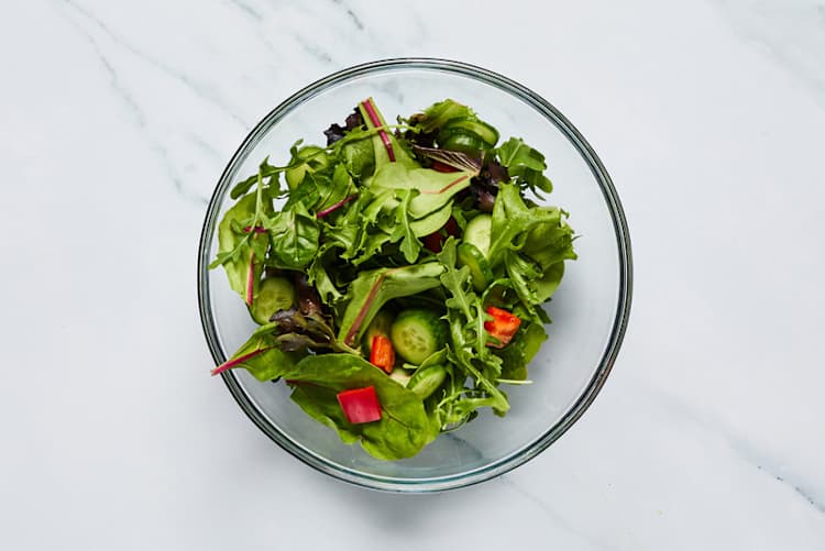 Broil melts and prep salad