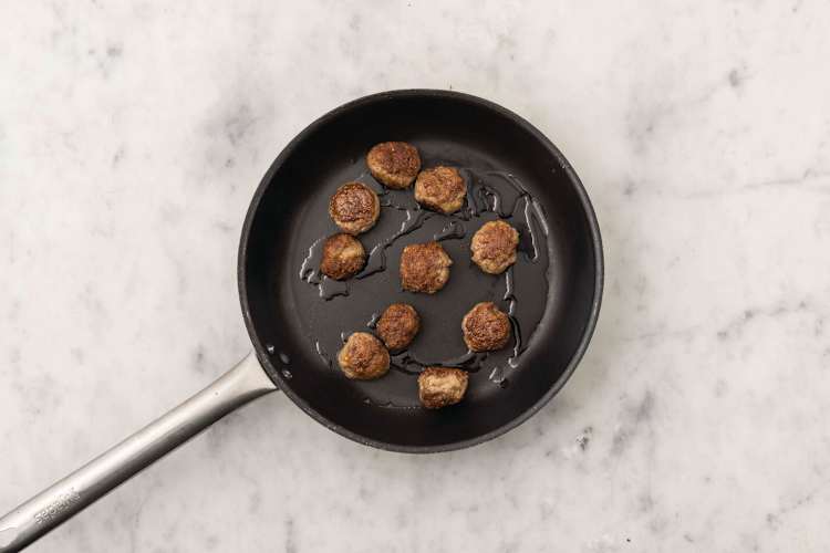 Cook the meatballs