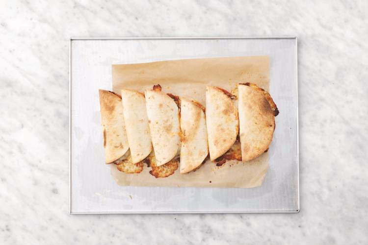 Bake the quesadillas