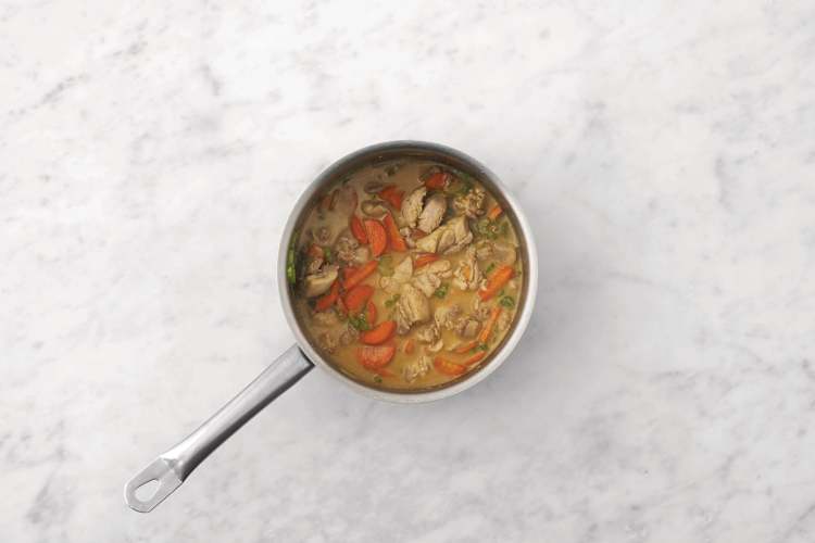 Cook the chicken & veggies