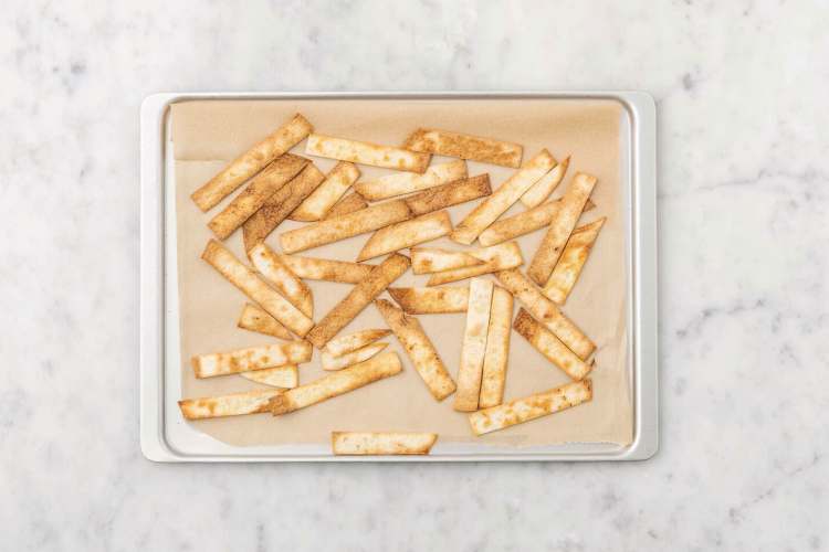 Bake the tortilla chips
