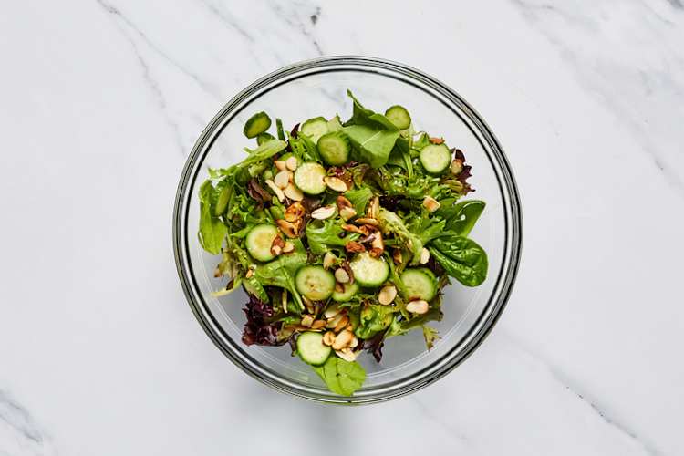 Prep veggies and make dressing