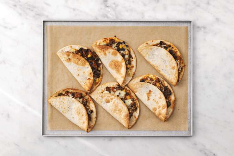 Bake the quesadillas
