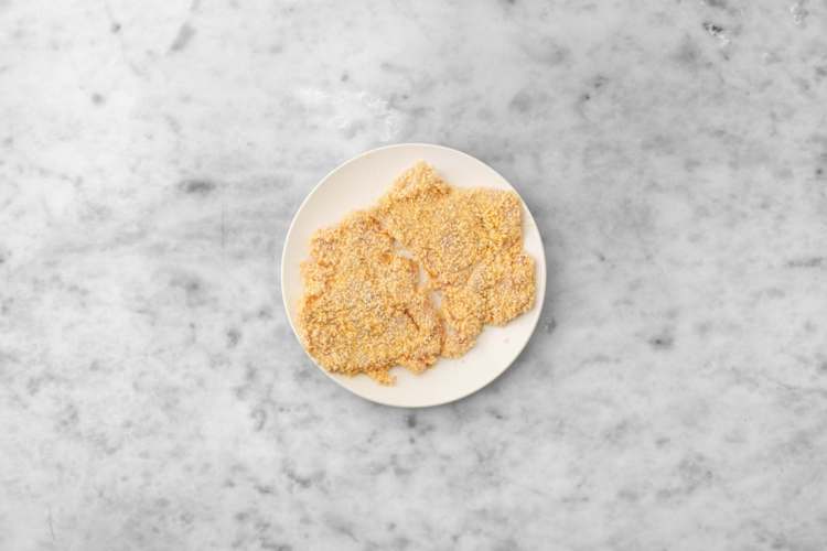Prep and bread chicken 