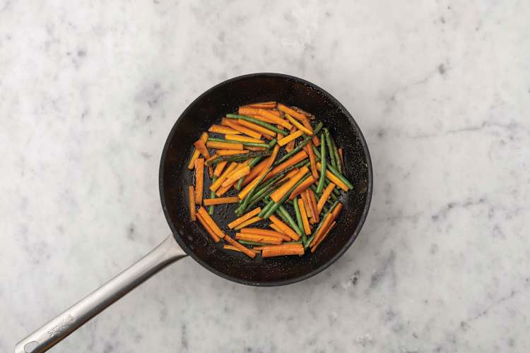Cook the veggies 