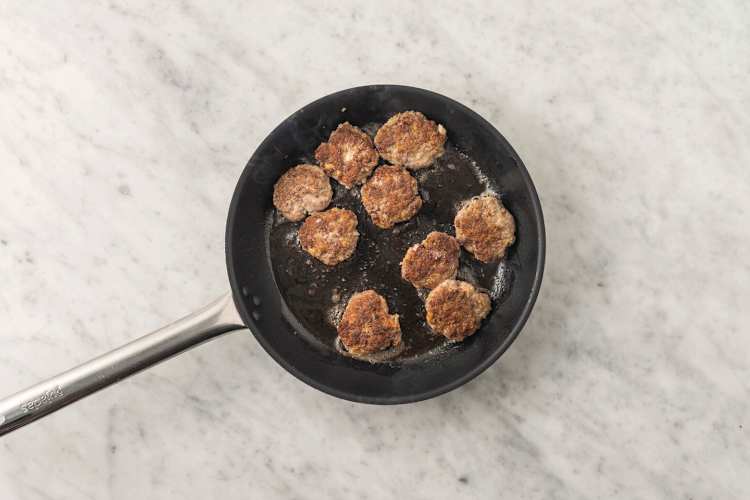 Cook the rissoles 