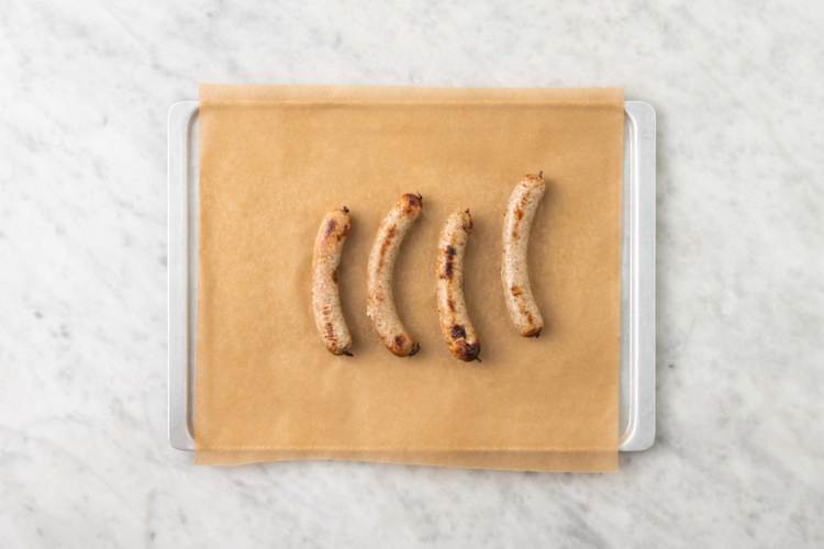 Bake the sausages