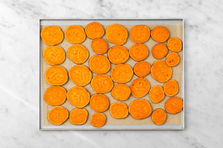 Roast sweet potato coins