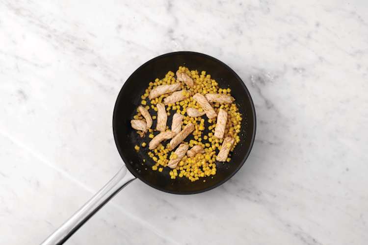 Cook the prawns & corn