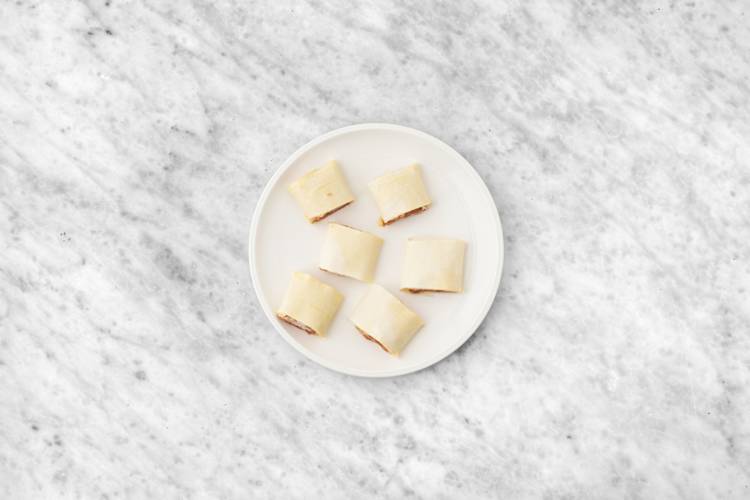 Assemble the sausage rolls
