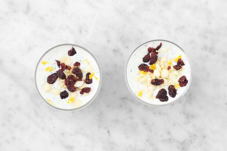 Variatie 2: cranberry's & witte chocolade (2 porties)