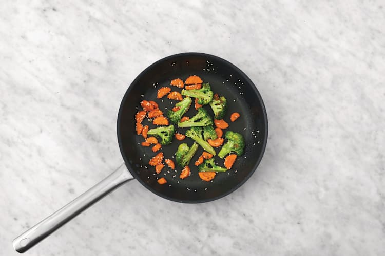 Cook the veggies 