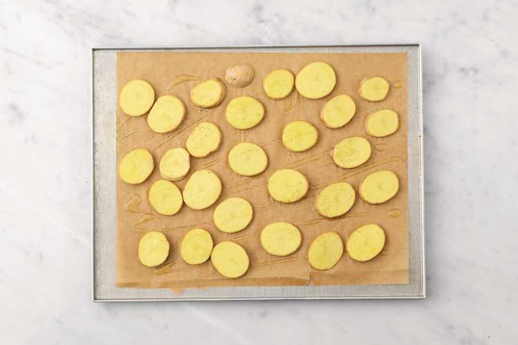 Roast the potato rounds