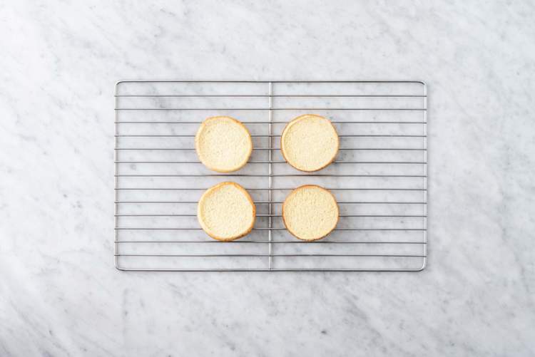 Melt the cheese & heat the buns