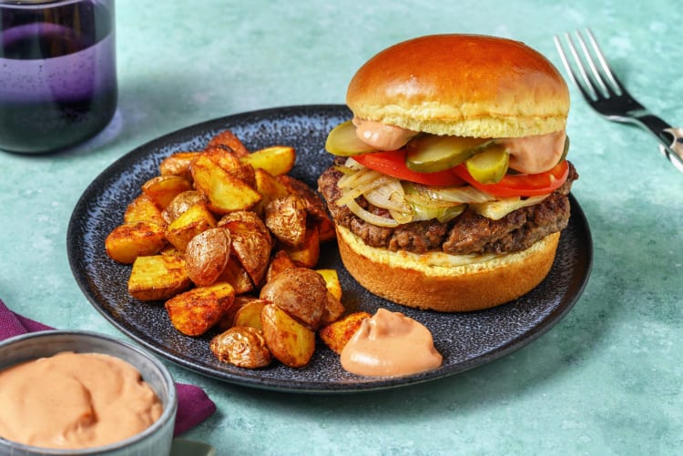 Burgers juteux au fromage et oignons frits Recette