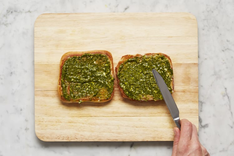 Make Pesto Garlic Bread