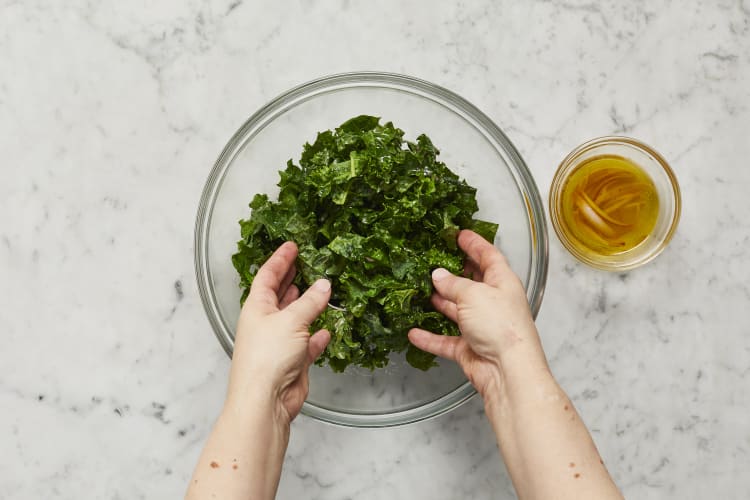 Make Dressing & Massage Kale 