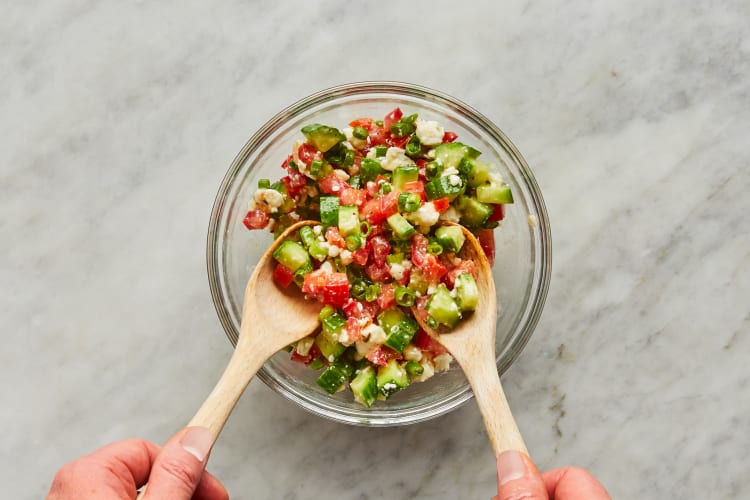 Make Salad & Warm Pitas 