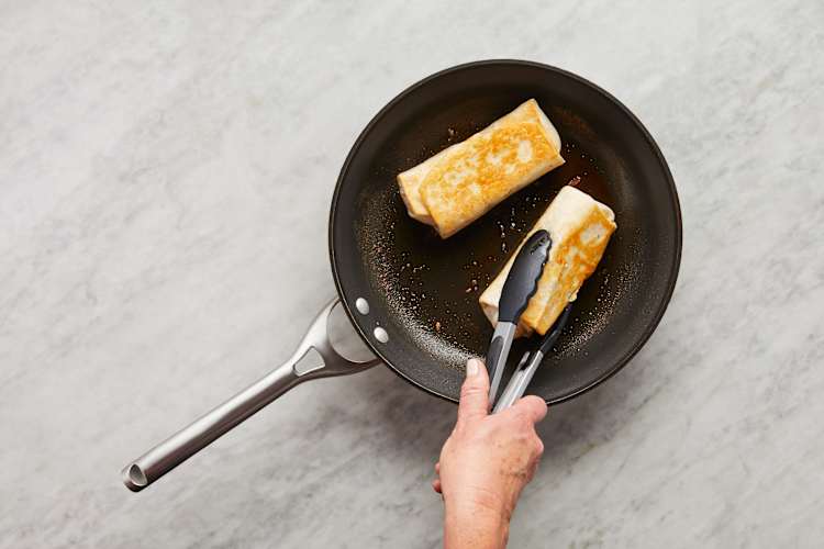 Assemble & Sear Burritos