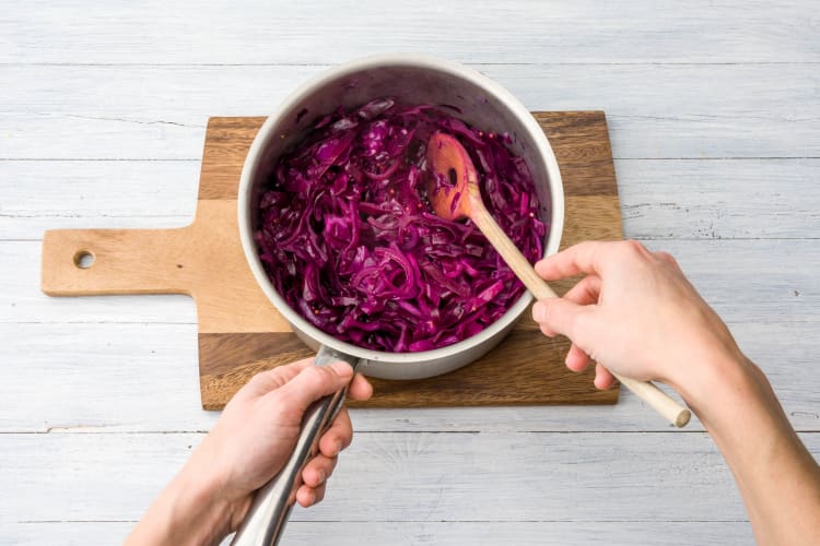 Soften the red cabbage