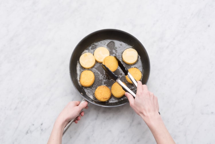 Make the polenta cakes