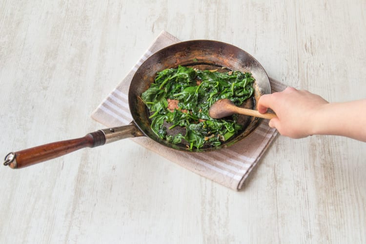 Sauté the spinach