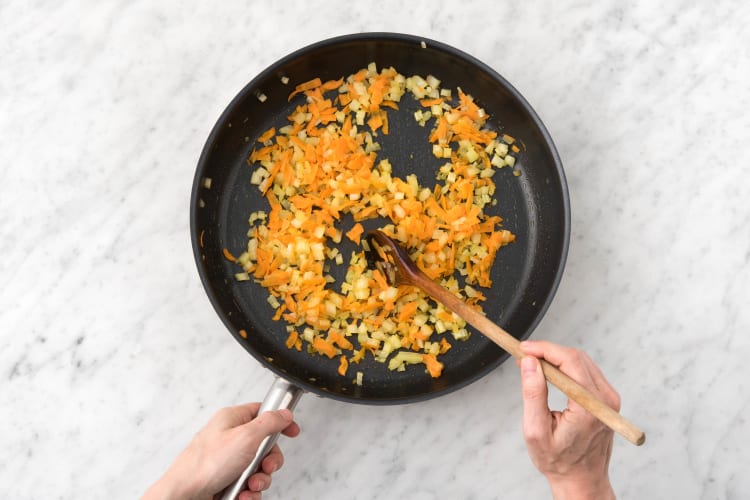 Soften the veggies