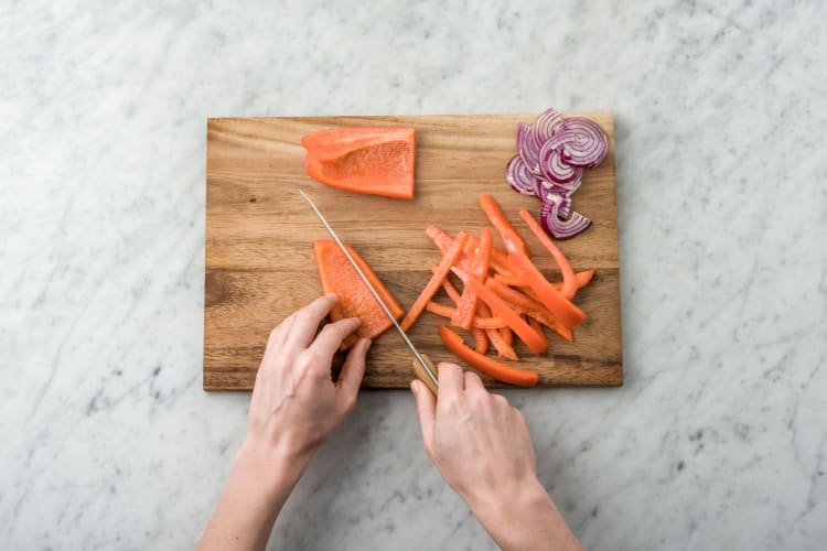 Prep veggies.