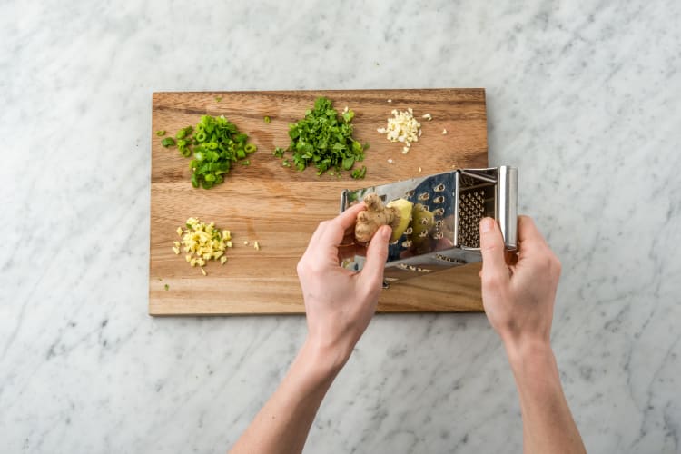 Prep veggies.