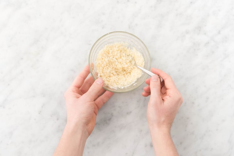 Make parmesan breadcrumbs
