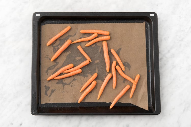 Preheat oven and roast carrots