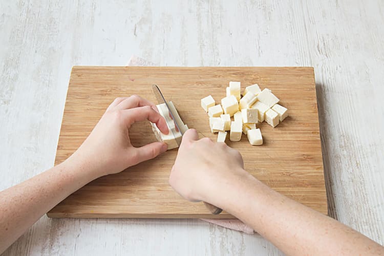 Cube the paneer cheese