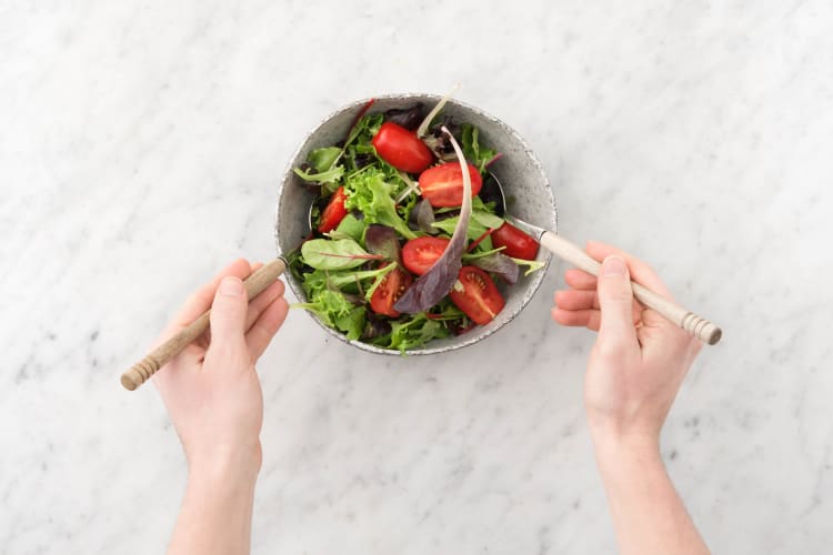 Bake casserole and make salad