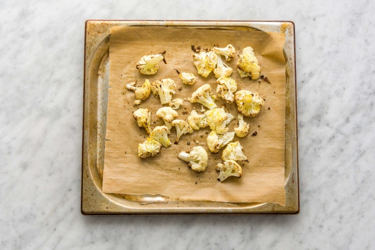 Preheat oven and roast cauliflower