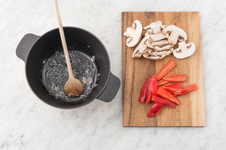 Prep veggies.