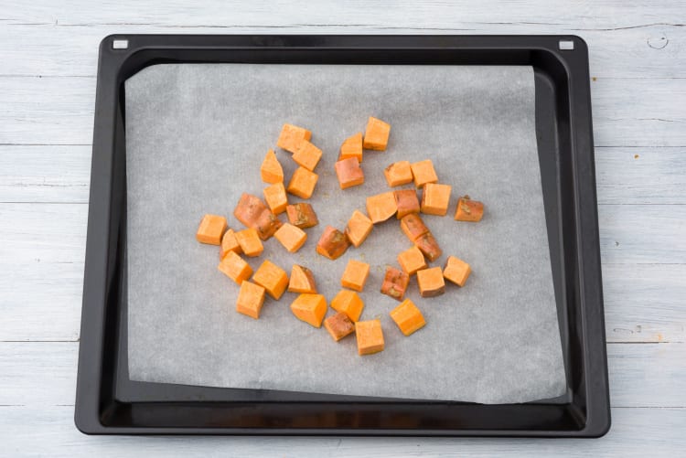 Preheat Oven and Roast Sweet Potato