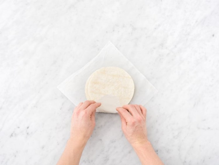 Toss Filling and Warm Tortillas