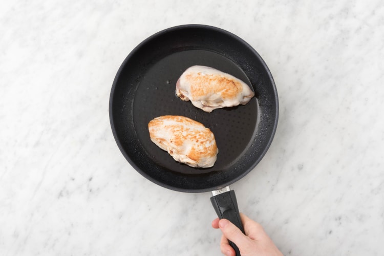 Cook the chicken on each side