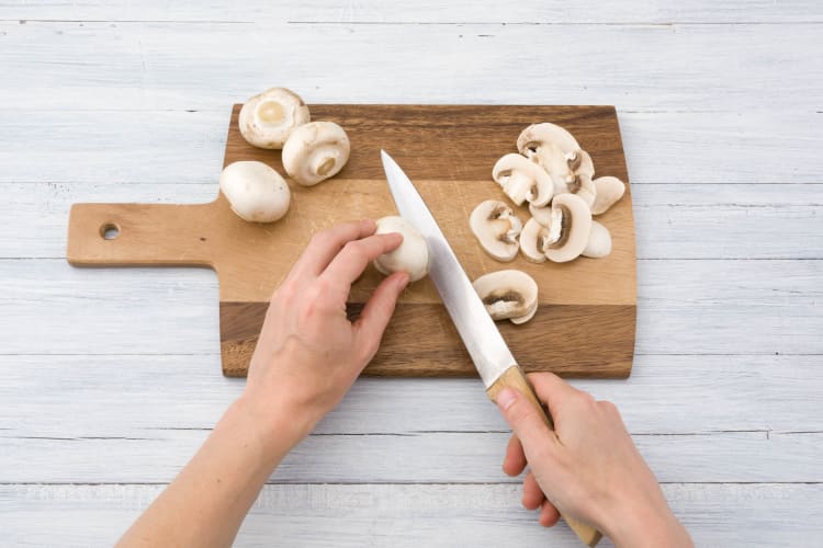 Slice the mushrooms